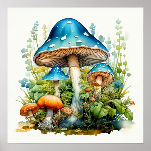 Artistieke Wild Psychedelic Mushroom Illustratie Poster (Voorkant)