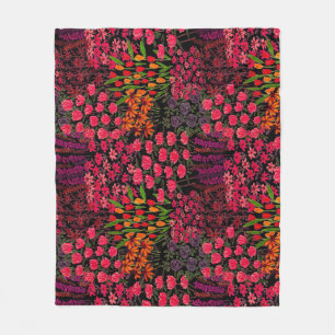 Artistieke Wildbloemen: Hand-getrokken bloemenpatr Fleece Deken
