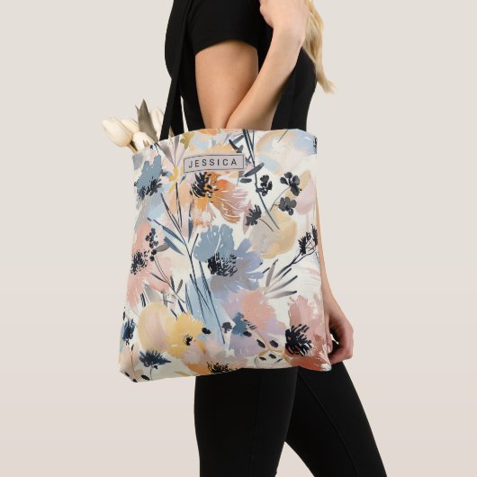 Artistieke Wildflowers Canvas tas (Dichtbij)