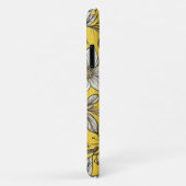 Artistieke witte bloemen op gele achtergrond Case-Mate iPhone case (Achterkant/rechts)