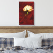 Artistieke Witte Rose Canvas Wrap Afdruk (Insitu (Slaapkamer))
