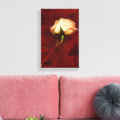 Artistieke Witte Rose Canvas Wrap Afdruk (Insitu (Woonkamer))