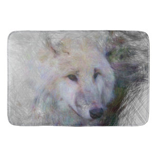 artistieke wolf badmat