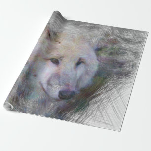 artistieke wolf cadeaupapier