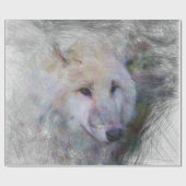artistieke wolf cadeaupapier (Vlak)