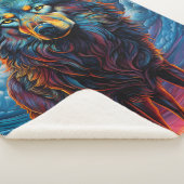 Artistieke Wolf Hond Sherpa Deken (3/4)