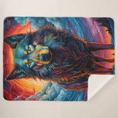 Artistieke Wolf Hond Sherpa Deken (Voorkant (horizontaal))