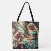 Artistieke Wonderland Scene Vintage Boho Tote Bag (Voorkant)