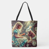 Artistieke Wonderland Scene Vintage Boho Tote Bag (Achterkant)