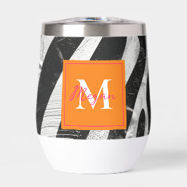 Artistieke Zebra Strepen Sinaasappel & Hot Pink Mo