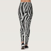 Artistieke Zebra Strepen Sinaasappel & Hot Pink Mo Leggings (Achterkant)