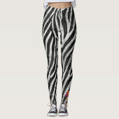 Artistieke Zebra Strepen Sinaasappel & Hot Pink Mo Leggings (Voorkant)