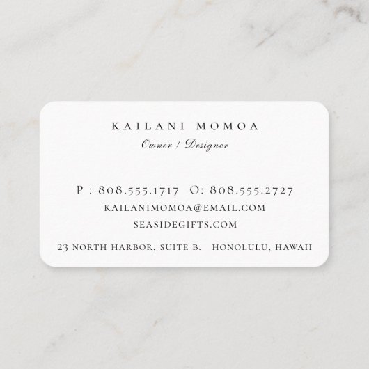 Artistieke zeebodem Waterverf Logo Visitekaartje (Achterkant)