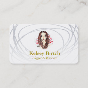 Artistieke zilverglitter visitekaartje