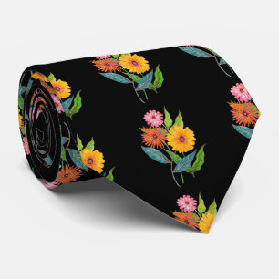 Artistieke Zinnia Wildflower Stropdas