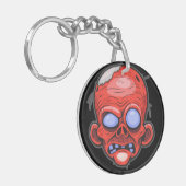 Artistieke Zombie Illustratie Kunst Sleutelhanger (Voorkant Links)