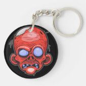 Artistieke Zombie Illustratie Kunst Sleutelhanger (Achterkant)