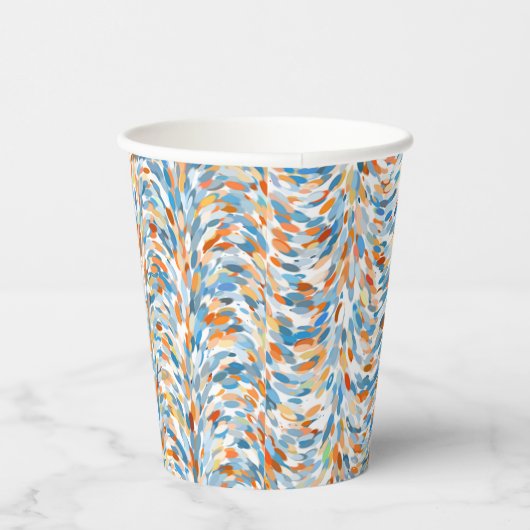 Artistieke Zomer Kleuren Verf Splatter Art Patroon Papieren Bekers (Rechts)