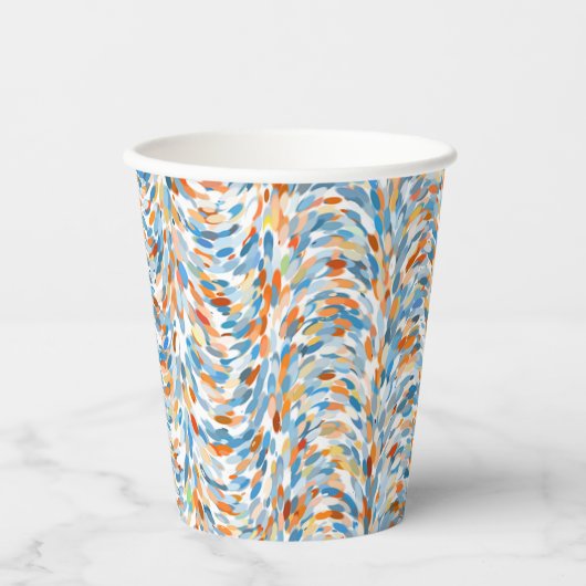 Artistieke Zomer Kleuren Verf Splatter Art Patroon Papieren Bekers (Voorkant)