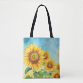 Artistieke Zonnebloem Canvas tas (Voorkant)