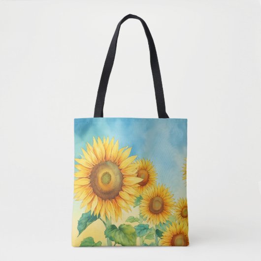Artistieke Zonnebloem Canvas tas (Voorkant)