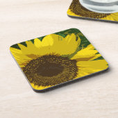 Artistieke zonnebloem Grote gele bloem Bier Onderzetter (Linkerzijde)