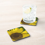 Artistieke zonnebloem Grote gele bloem Bier Onderzetter (Rechterzijde)