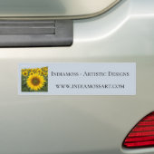 Artistieke Zonnebloem Ontwerper Reclame Blauw Bumpersticker (Op auto)