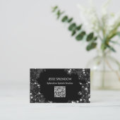 Artistieke zwarte Abstracte verf QR-code voor Sple Visitekaartje (Staand voorkant)