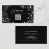 Artistieke zwarte Abstracte verf QR-code voor Sple Visitekaartje (Voorkant / Achterkant)