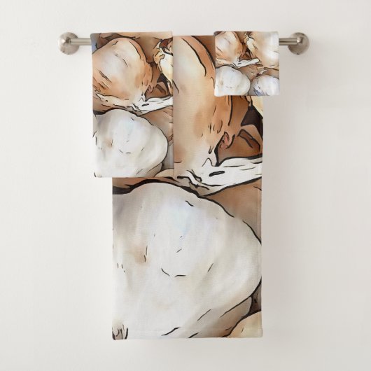 Artistieke zwarte bovenkunst met knoflook bad handdoek (Insitu)