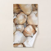 Artistieke zwarte bovenkunst met knoflook bad handdoek (Handdoek)