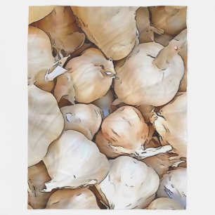 Artistieke zwarte bovenkunst met knoflook fleece deken