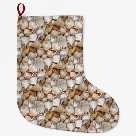 Artistieke zwarte bovenkunst met knoflook grote kerstsok (Voorkant)