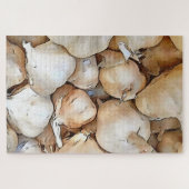 Artistieke zwarte bovenkunst met knoflook legpuzzel (Horizontaal)