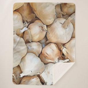 Artistieke zwarte bovenkunst met knoflook sherpa deken