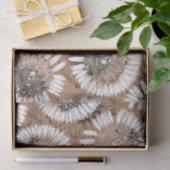 Artistieke zwarte en witte inkt Daisy Kraft Paper  Tissuepapier (Geschenk)