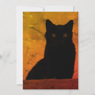 Artistieke zwarte kat bedankkaart