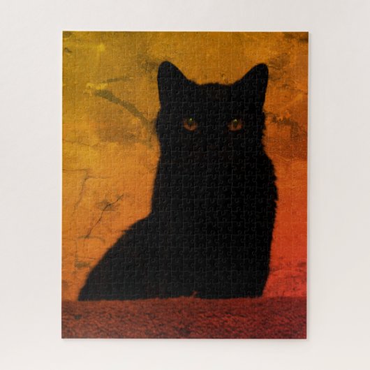 Artistieke zwarte kat legpuzzel (Verticaal)