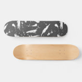 Artistieke zwarte witte borstelstrokken schilderen persoonlijk skateboard (Horizontaal)