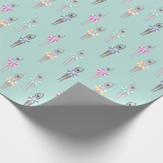 artistieke zwembad cadeaupapier (Hoek)