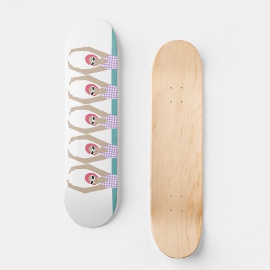Artistieke zwemmers | Kunst voor synchrone zwemmin Persoonlijk Skateboard (Voorkant)