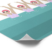 Artistieke zwemmers | Kunst voor synchrone zwemmin Poster (Hoek)