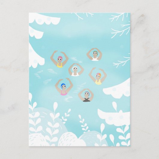 Artistieke zwemmers | Kunstmatige winterkunst Briefkaart (Voorkant)