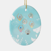 Artistieke zwemmers | Kunstmatige winterkunst Keramisch Ornament (Rechts)