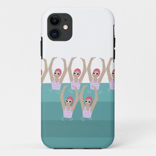 Artistieke zwemmers | Kunstmatige zwemillustratie Case-Mate iPhone Case (Achterkant)