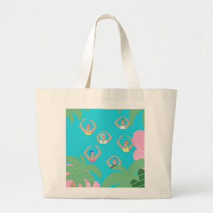Artistieke zwemmers Kunstmatige zwemillustratie Grote Tote Bag