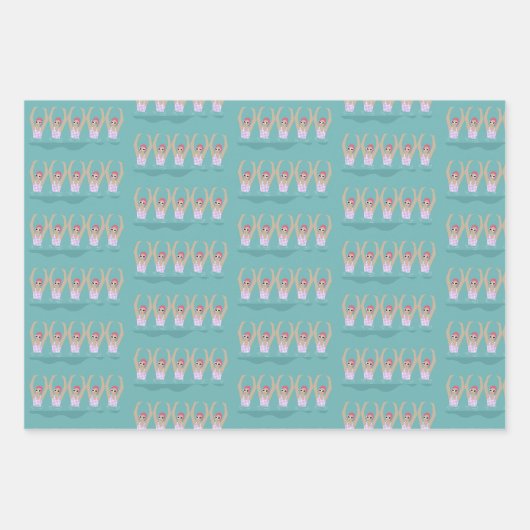 Artistieke zwemmers | Kunstmatige zwemillustratie Inpakpapier Vel (Voorkant)