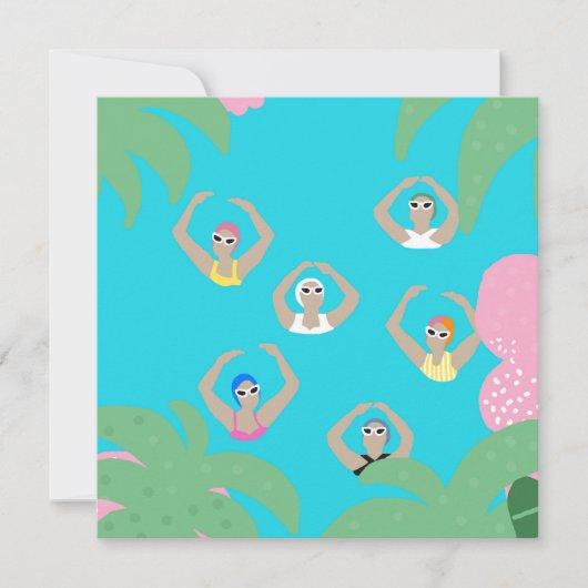 Artistieke zwemmers | Kunstmatige zwemillustratie Kaart (Voorkant)