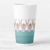 Artistieke zwemmers | Kunstmatige zwemillustratie Latte Mok (Voorkant)